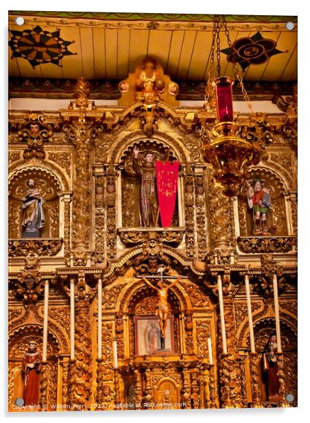Altar Serra Chapel Mission San Juan Capistrano California Acrylic by William Perry