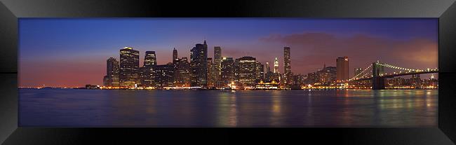 Manhattan Skyline at Dusk Framed Print by Sharpimage NET