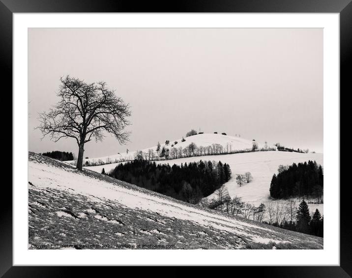 Winter Landscape of the Summit of Mount Hochkogel in Lower Austr Framed Mounted Print by Dietmar Rauscher
