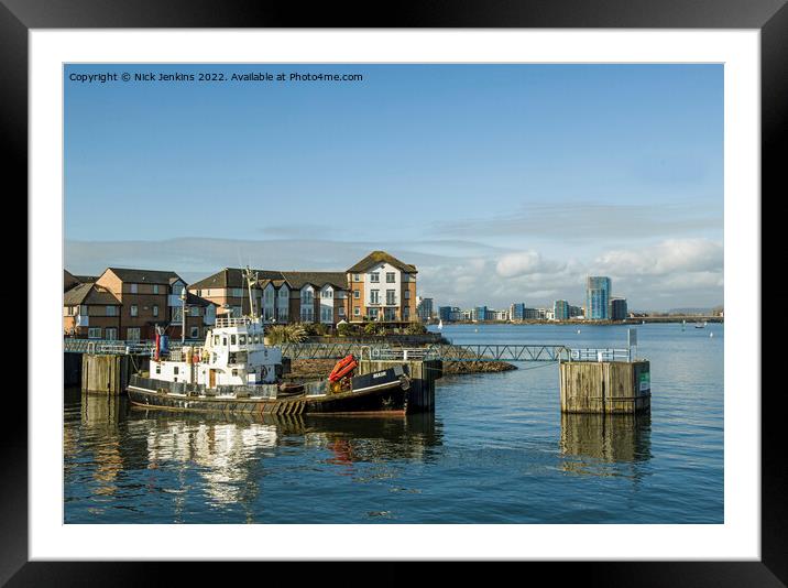 The 'Mair' moored at Penarth Harbour Cardiff Bay  Framed Mounted Print by Nick Jenkins