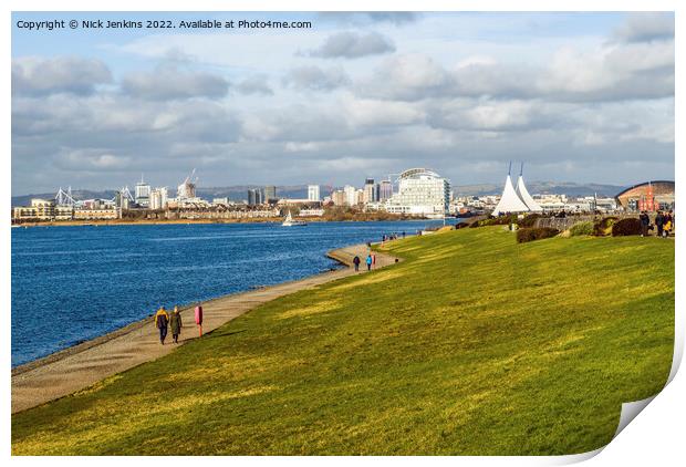 Cardiff Bay from the Barrage Winter Day Print by Nick Jenkins