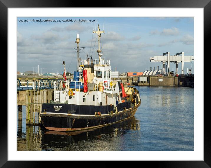 The Boat Mair moored in Cardiff Bay  Framed Mounted Print by Nick Jenkins