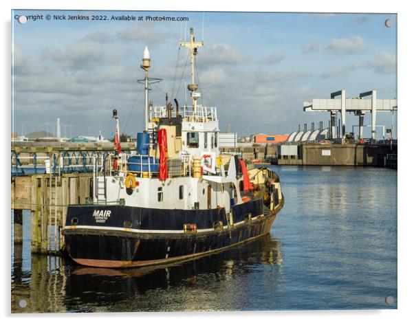 The Boat Mair moored in Cardiff Bay  Acrylic by Nick Jenkins