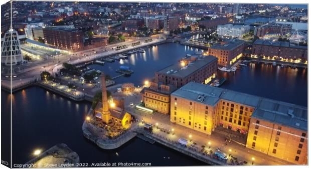 Albert Dock Liverpool from above Canvas Print by Steve Loyden