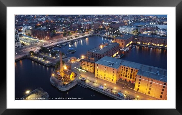Albert Dock Liverpool from above Framed Mounted Print by Steve Loyden