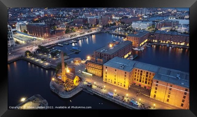 Albert Dock Liverpool from above Framed Print by Steve Loyden