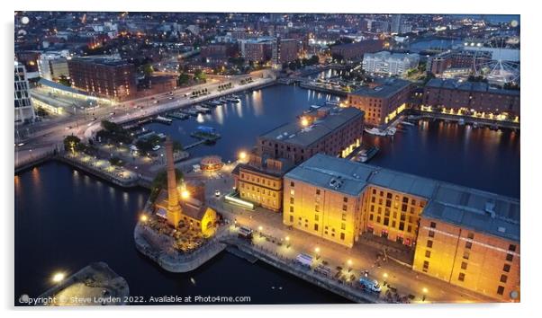 Albert Dock Liverpool from above Acrylic by Steve Loyden