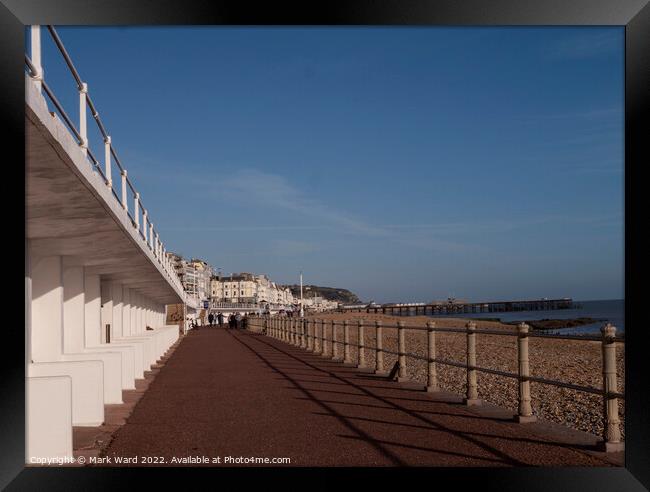 Promenade from St Leonards to Hastings. Framed Print by Mark Ward