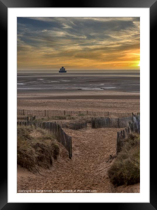 a sea defence fort in the humber estuary Framed Mounted Print by David Smith