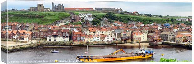 The Enchanting Whitby Harbour Canvas Print by Roger Mechan
