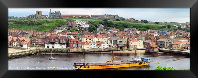 The Enchanting Whitby Harbour Framed Print by Roger Mechan