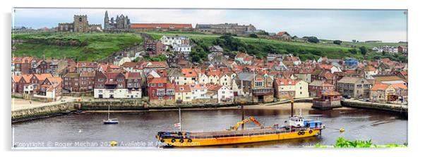The Enchanting Whitby Harbour Acrylic by Roger Mechan