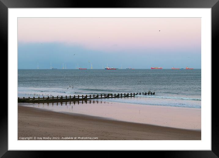 Aberdeen beach at sunset  Framed Mounted Print by Kay Roxby