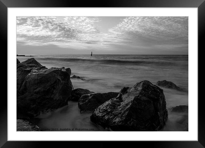 Rocks on the North Norfolk Coast Framed Mounted Print by Chris Yaxley