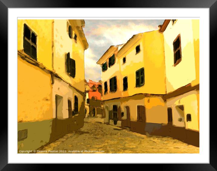Sunkissed Streets of Ciutadella Menorca Framed Mounted Print by Deanne Flouton
