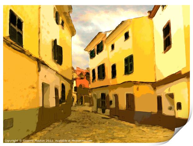 Sunkissed Streets of Ciutadella Menorca Print by Deanne Flouton