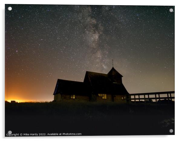 Magical Milky Way Church Acrylic by Mike Hardy