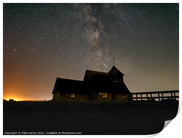 Magical Milky Way Church Print by Mike Hardy