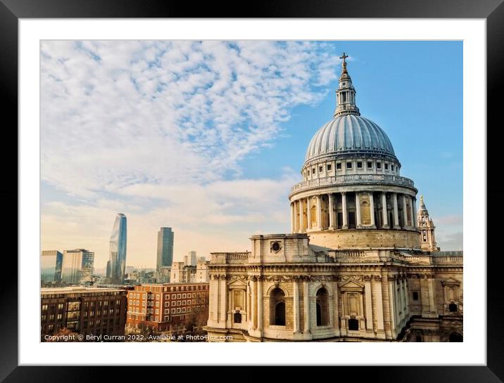 Majestic Dome of St Pauls Framed Mounted Print by Beryl Curran