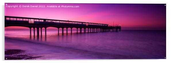 Sunrise at Boscombe Pier #4 (panoramic) Acrylic by Derek Daniel