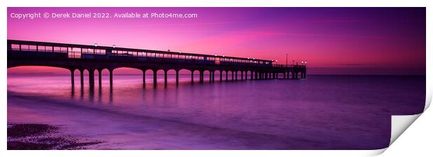 Sunrise at Boscombe Pier #4 (panoramic) Print by Derek Daniel