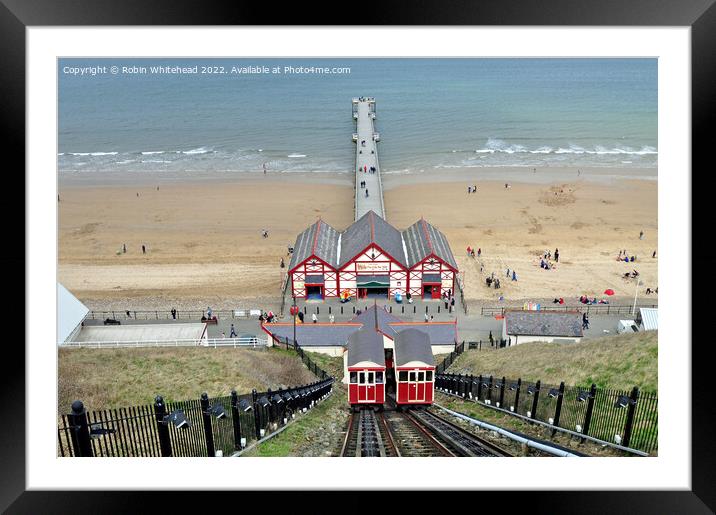 Saltburn Cliff lifts Framed Mounted Print by Robin Whitehead