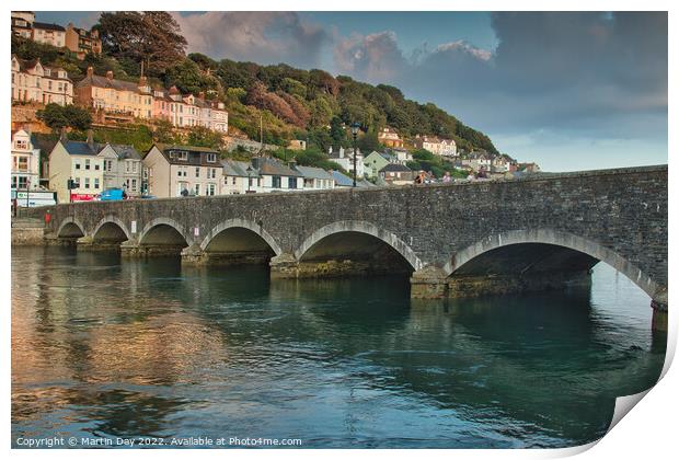 The Majestic Looe Bridge at Golden Hour Print by Martin Day