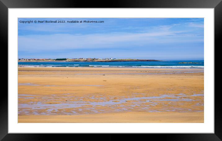 Beadnell Bay Beach Northumberland Coast Framed Mounted Print by Pearl Bucknall