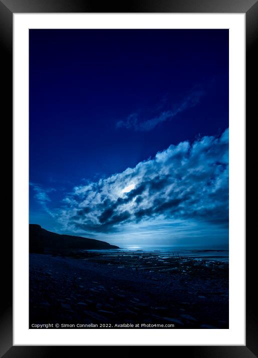 Nightlight Southerndown Framed Mounted Print by Simon Connellan