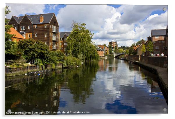 Norwich Riverside Acrylic by Darren Burroughs
