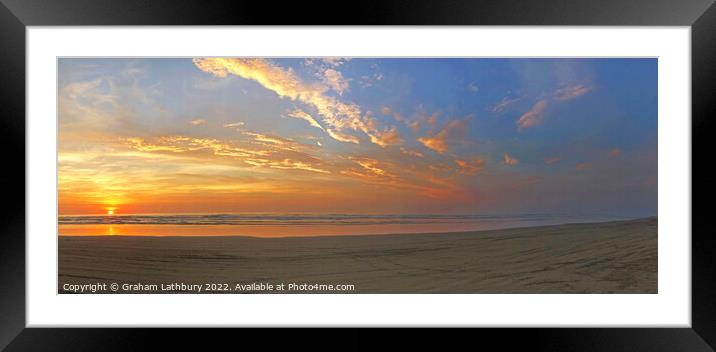 New Zealand Beach Sunset Framed Mounted Print by Graham Lathbury