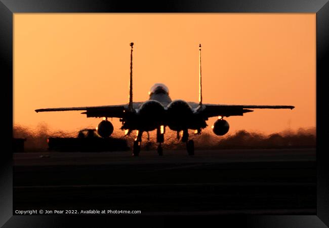 Sunset Launch Framed Print by Jon Pear