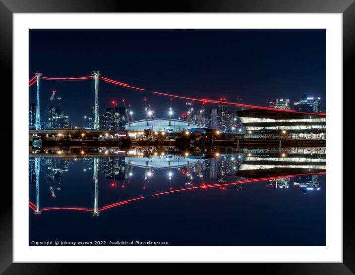 The O2 London at Night Framed Mounted Print by johnny weaver