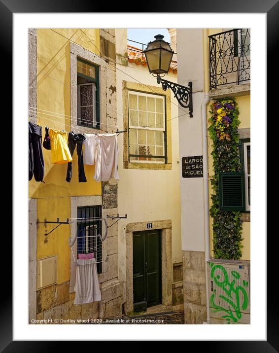 Alfama back street  Framed Mounted Print by Dudley Wood