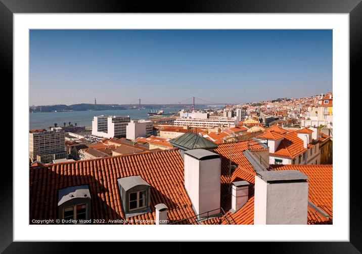 Breathtaking Lisbon Rooftop View Framed Mounted Print by Dudley Wood