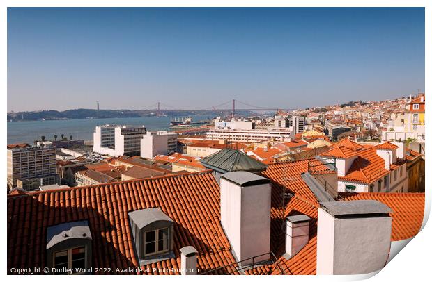 Breathtaking Lisbon Rooftop View Print by Dudley Wood
