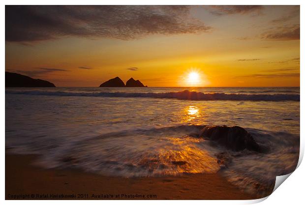 Holywell Bay Print by R K Photography