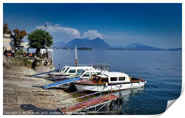 Water Taxis at Stresa Print by Stuart Wyatt