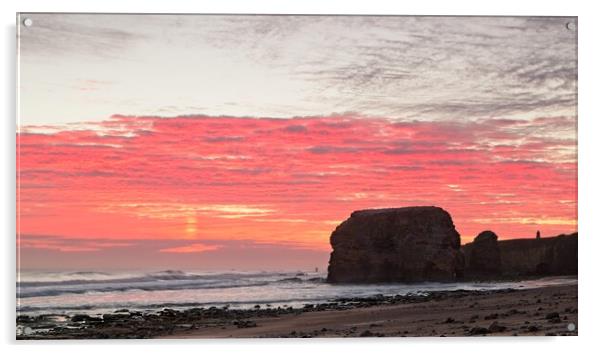 Majestic Sunrise at Marsden Rock Acrylic by Rob Cole