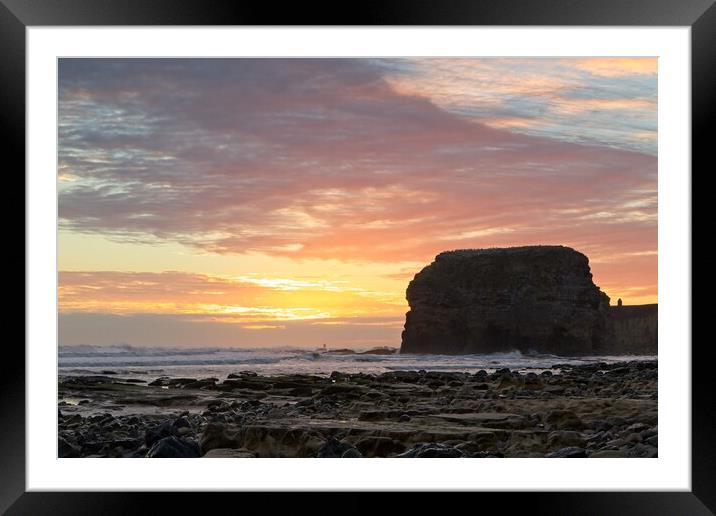 Majestic Sunrise at Marsden Rock Framed Mounted Print by Rob Cole