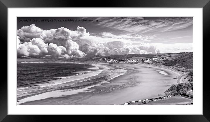 Woolacombe Beach & Bay Framed Mounted Print by Stuart Wyatt