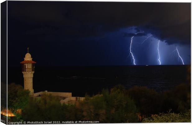  Lightning storm  Canvas Print by PhotoStock Israel