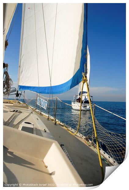 Sails of a yacht Print by PhotoStock Israel
