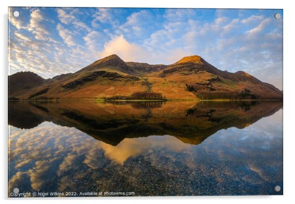 High Stile Range, Lake District Acrylic by Nigel Wilkins