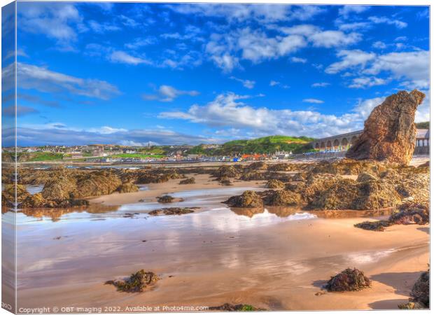 Cullen Village From The Beach Morayshire  Canvas Print by OBT imaging