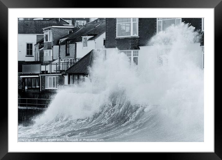 Wave at St. Ives, Cornwall Framed Mounted Print by Stuart Wyatt