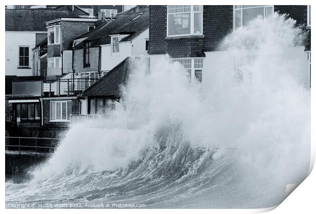 Wave at St. Ives, Cornwall Print by Stuart Wyatt