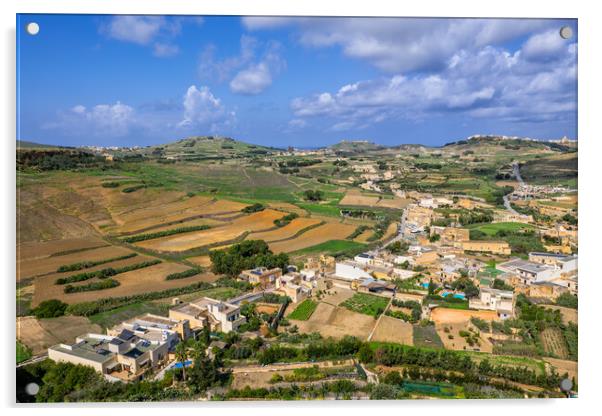 Gozo Island Landscape In Malta Acrylic by Artur Bogacki