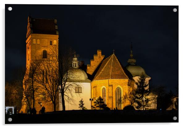 Gothic Church of St Mary In Warsaw At Night Acrylic by Artur Bogacki