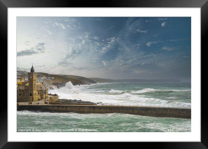 Porthleven, Seascape, Cornwall, England Framed Mounted Print by Rika Hodgson